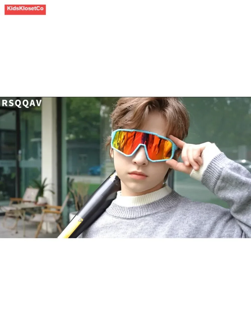 Kids UV400 Sports Sunglasses Baseball Biking Tennis Outdoor Goggles Youth